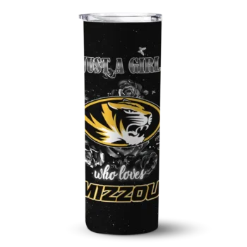 Custom Missouri Tigers Rose Romance Black Skinny Tumbler