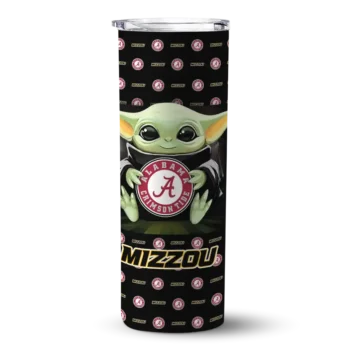 Custom Missouri Tigers Yoda Cozy Black Skinny Tumbler