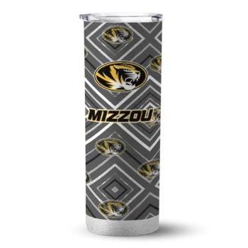 Custom Missouri Tigers Zipper Leopard Black Skinny Tumbler