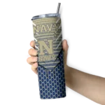 custom-navy-midshipmen-chevron-stripes-blue-skinny-tumbler-best-selling.webp