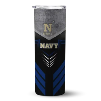 Custom Navy Midshipmen Hexagon Honeycomb Blue Black Skinny Tumbler