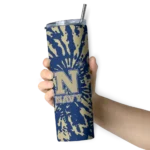 custom-navy-midshipmen-metallic-grid-blue-skinny-tumbler-best-selling.webp