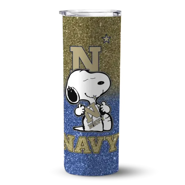 custom navy midshipmen snoopy attitude blue skinny tumbler best selling