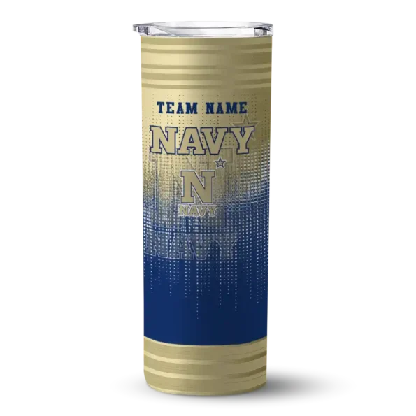 custom navy midshipmen swirl texture blue skinny tumbler best selling
