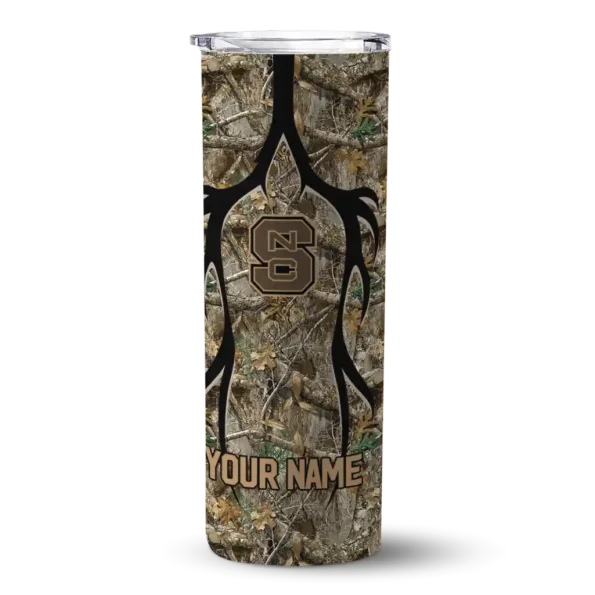 custom nc state wolfpack antler flow camo skinny tumbler best selling