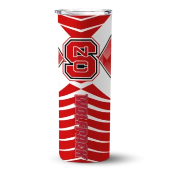 Custom NC State Wolfpack Camo Texture Red Skinny Tumbler