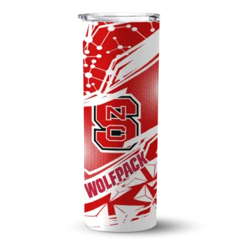 Custom NC State Wolfpack Helmet Clash Red Skinny Tumbler