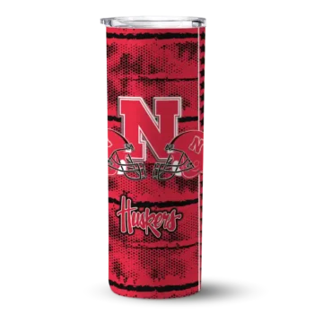 Custom Nebraska Cornhuskers Chevron Patch Red Skinny Tumbler