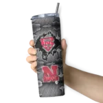 custom-nebraska-cornhuskers-chevron-v-red-gray-skinny-tumbler-best-selling.webp