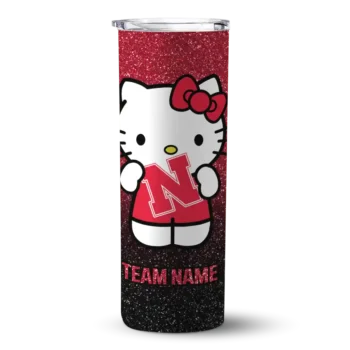 Custom Nebraska Cornhuskers Hello Kitty Red Black Skinny Tumbler