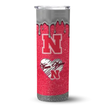 Custom Nebraska Cornhuskers Pixel Fade Red Skinny Tumbler