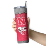 custom-nebraska-cornhuskers-pixel-fade-red-skinny-tumbler-best-selling-1-1.webp