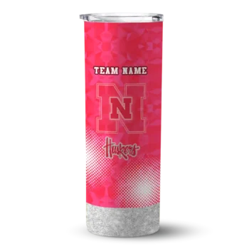 Custom Nebraska Cornhuskers Starburst Tiles Red Skinny Tumbler