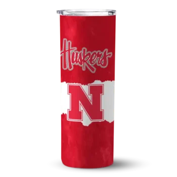Custom Nebraska Cornhuskers Torn Band Red White Skinny Tumbler