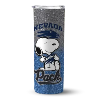 Custom Nevada Wolf Pack Snoopy Attitude Blue Skinny Tumbler