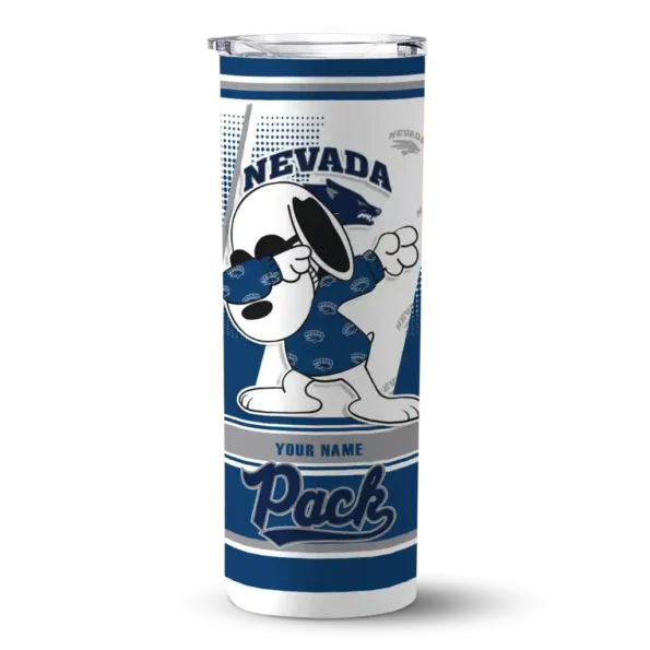 custom nevada wolf pack snoopy dog blue white skinny tumbler best selling 1