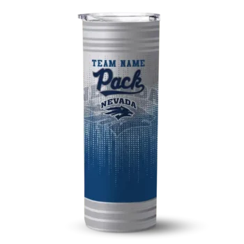 Custom Nevada Wolf Pack Swirl Texture Blue Skinny Tumbler