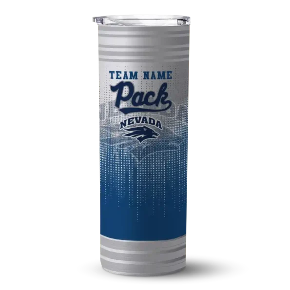 custom nevada wolf pack swirl texture blue skinny tumbler best selling 1