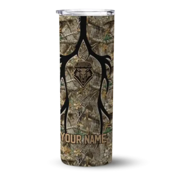 Custom New Mexico Lobos Antler Flow Camo Skinny Tumbler
