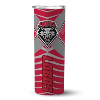 Custom New Mexico Lobos Camo Texture Red Skinny Tumbler