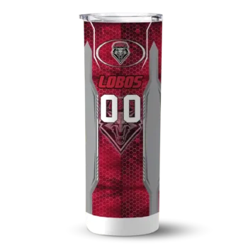 Custom New Mexico Lobos Stacked Diamond Red Skinny Tumbler