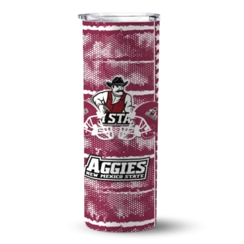 Custom New Mexico State Aggies Chevron Patch Crimson Skinny Tumbler