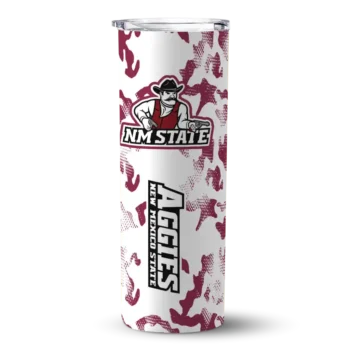 Custom New Mexico State Aggies Claw Marks Crimson White Skinny Tumbler