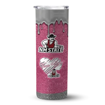 Custom New Mexico State Aggies Pixel Fade Crimson Skinny Tumbler