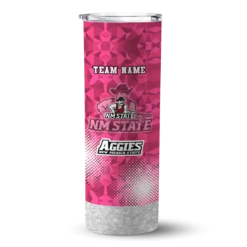 Custom New Mexico State Aggies Starburst Tiles Crimson Skinny Tumbler
