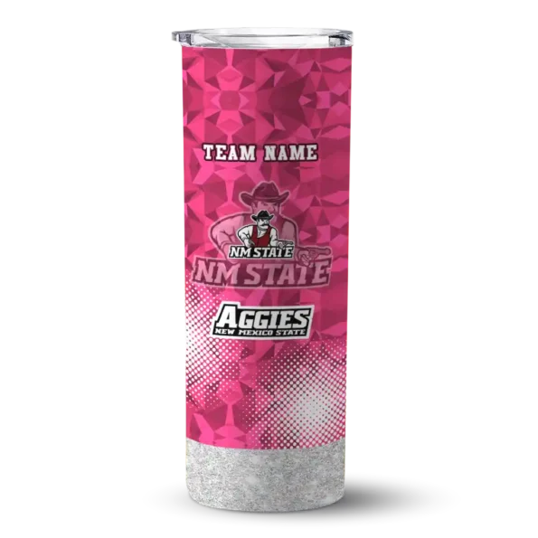 custom new mexico state aggies starburst tiles crimson skinny tumbler best selling
