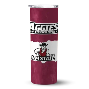 Custom New Mexico State Aggies Torn Band Crimson White Skinny Tumbler