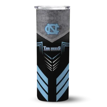 Custom North Carolina Tar Heels Hexagon Honeycomb Light Blue Black Skinny Tumbler