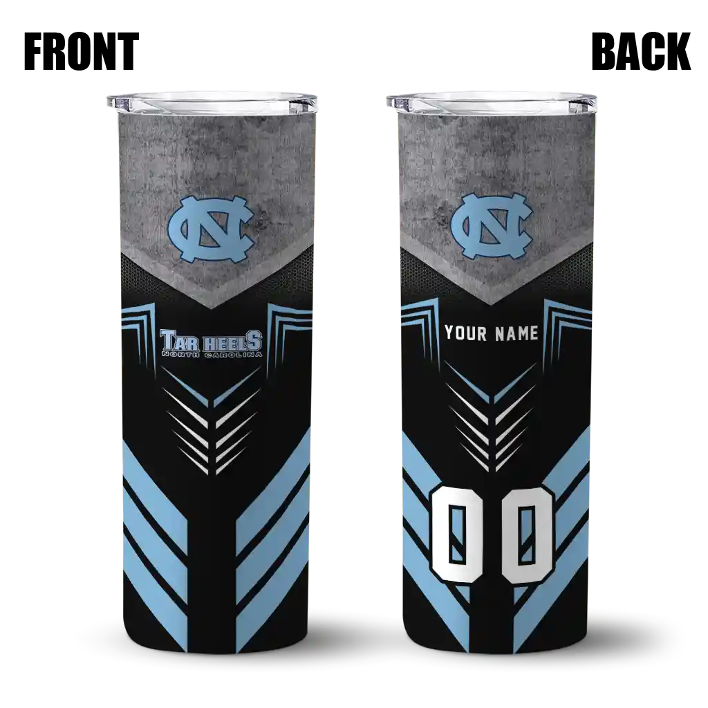 custom-north-carolina-tar-heels-hexagon-honeycomb-light-blue-black-skinny-tumbler-fashion-forward.webp