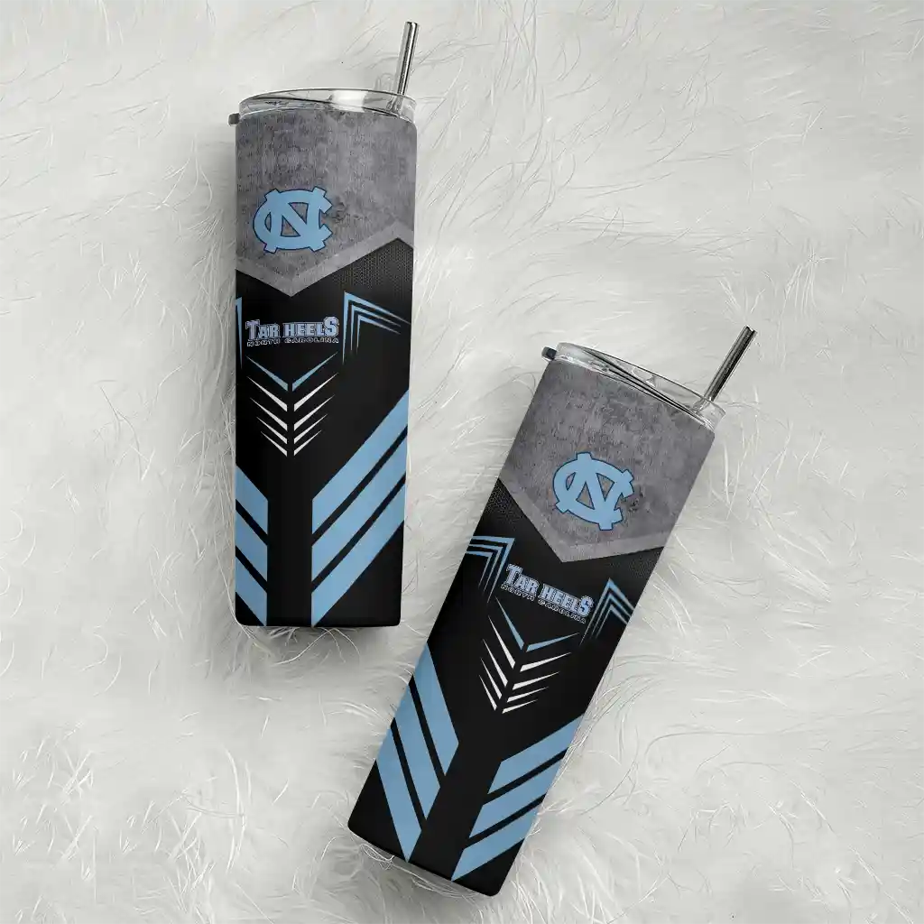 custom-north-carolina-tar-heels-hexagon-honeycomb-light-blue-black-skinny-tumbler-top-rated.webp
