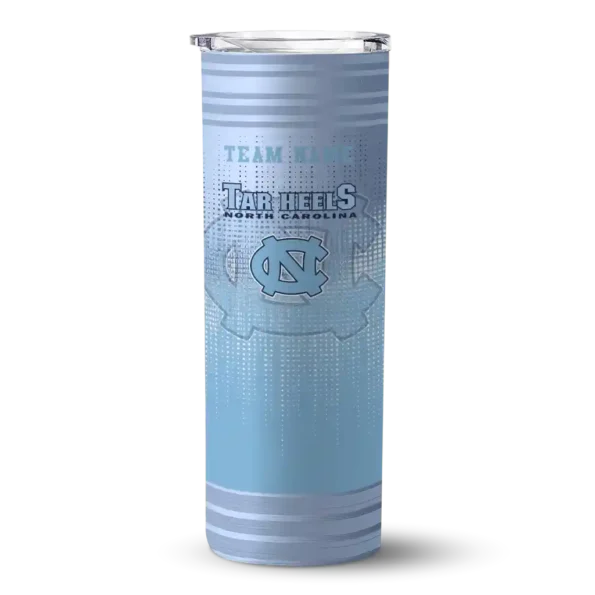 custom north carolina tar heels swirl texture light blue skinny tumbler best selling