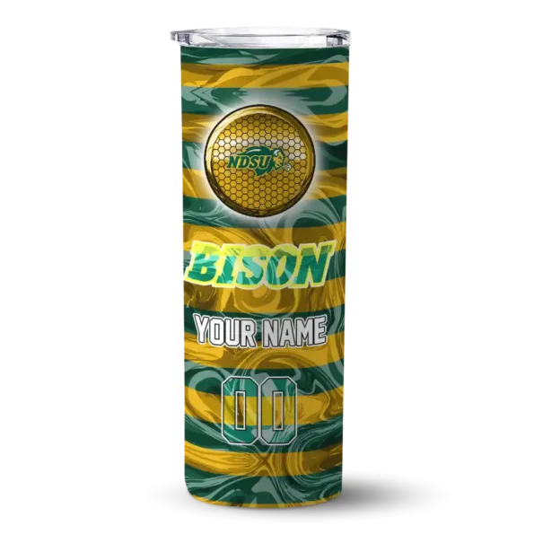 custom north dakota state bison patterned waves green skinny tumbler best selling 1