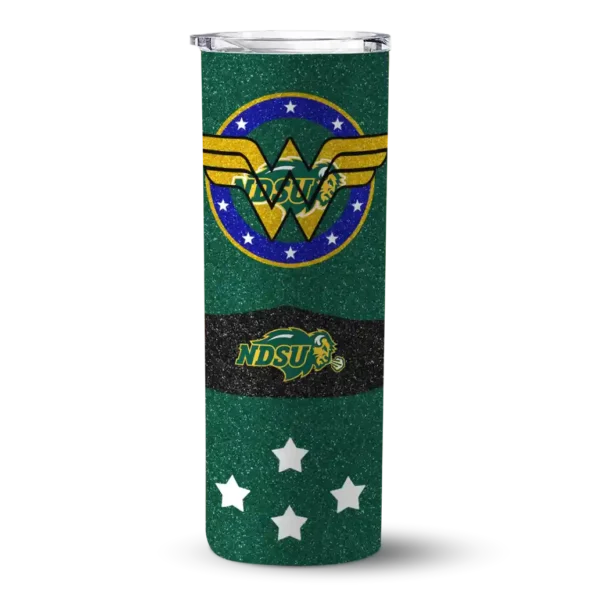 custom north dakota state bison star cluster green skinny tumbler best selling