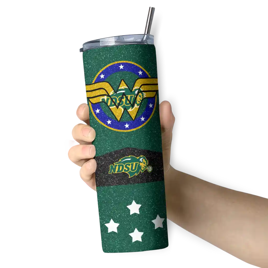 custom-north-dakota-state-bison-star-cluster-green-skinny-tumbler-premium-grade-1.webp