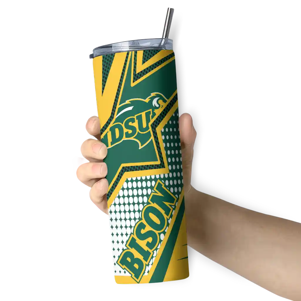 custom-north-dakota-state-bison-web-stripes-green-white-skinny-tumbler-premium-grade.webp