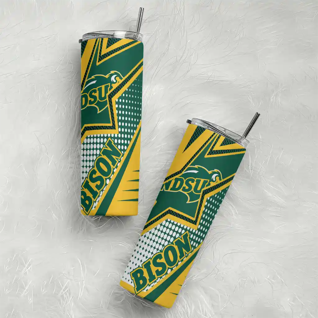 custom-north-dakota-state-bison-web-stripes-green-white-skinny-tumbler-top-rated.webp