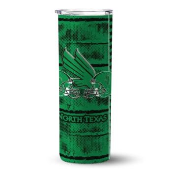Custom North Texas Mean Green Chevron Patch Green Skinny Tumbler