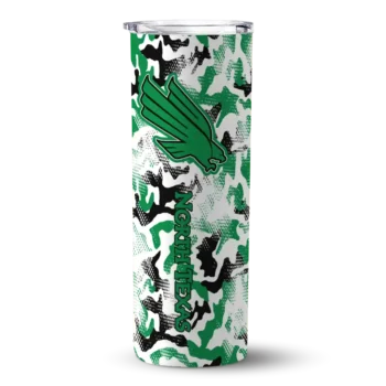Custom North Texas Mean Green Claw Marks Green White Skinny Tumbler