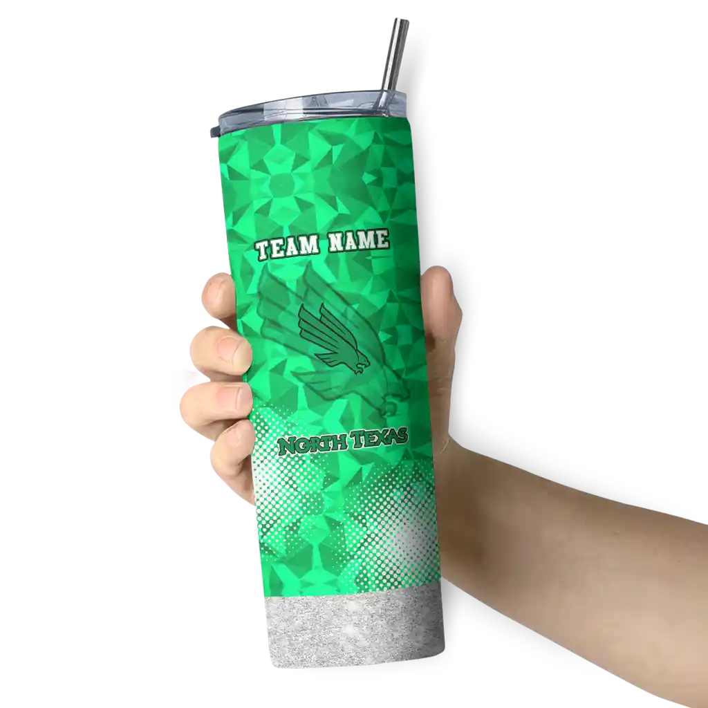 custom-north-texas-mean-green-starburst-tiles-green-skinny-tumbler-premium-grade.webp