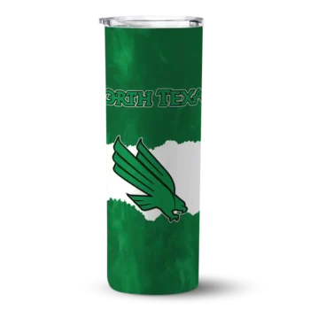 Custom North Texas Mean Green Torn Band Green White Skinny Tumbler