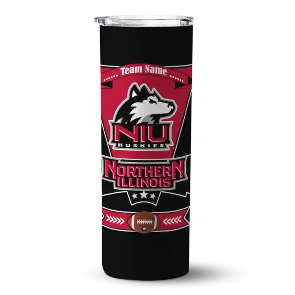 custom northern illinois huskies helmet belt red black skinny tumbler best selling