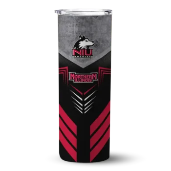 Custom Northern Illinois Huskies Hexagon Honeycomb Red Black Skinny Tumbler