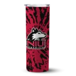 custom-northern-illinois-huskies-metallic-grid-red-skinny-tumbler-best-selling.webp