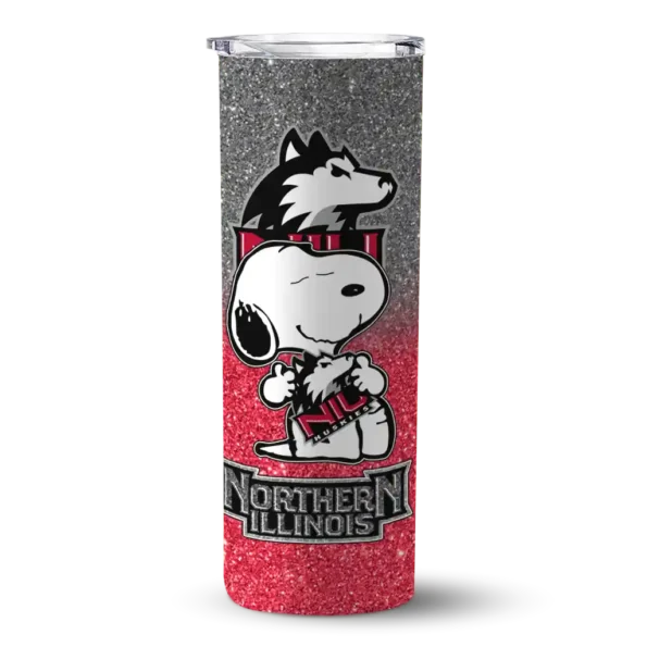 custom northern illinois huskies snoopy attitude red skinny tumbler best selling