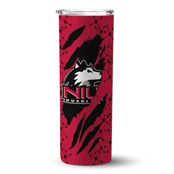 Custom Northern Illinois Huskies Star Pop Red Black Skinny Tumbler