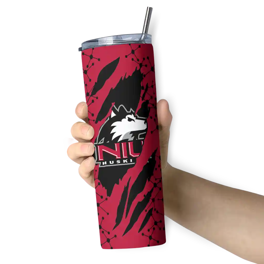 custom-northern-illinois-huskies-star-pop-red-black-skinny-tumbler-premium-grade.webp